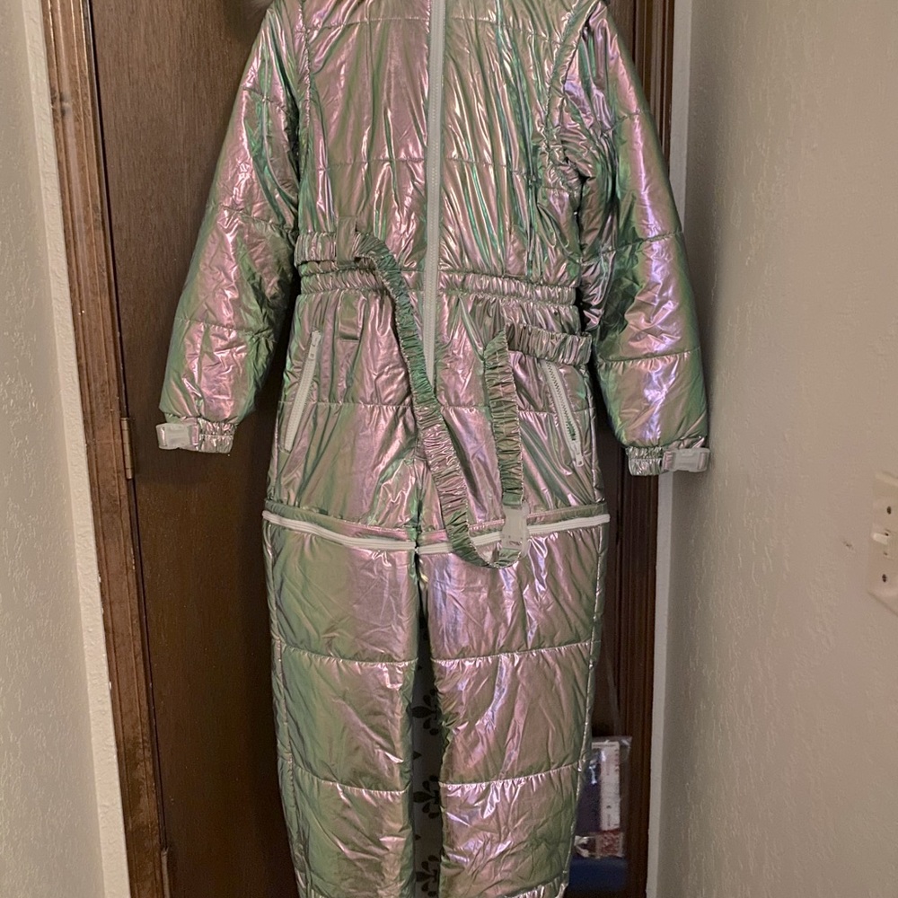 Dolls Kill iridescent ski suit